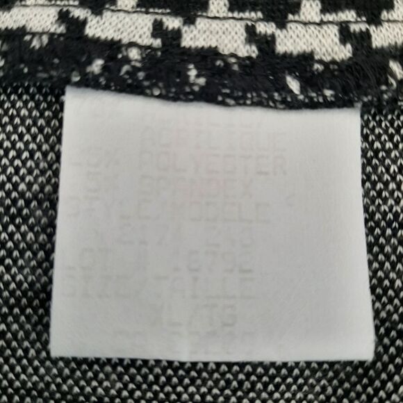 CLEO \ Soft Ponte Knit Pull-On Pencil Skirt Classic Houndstooth Pattern B&W XL - Picture 11 of 11